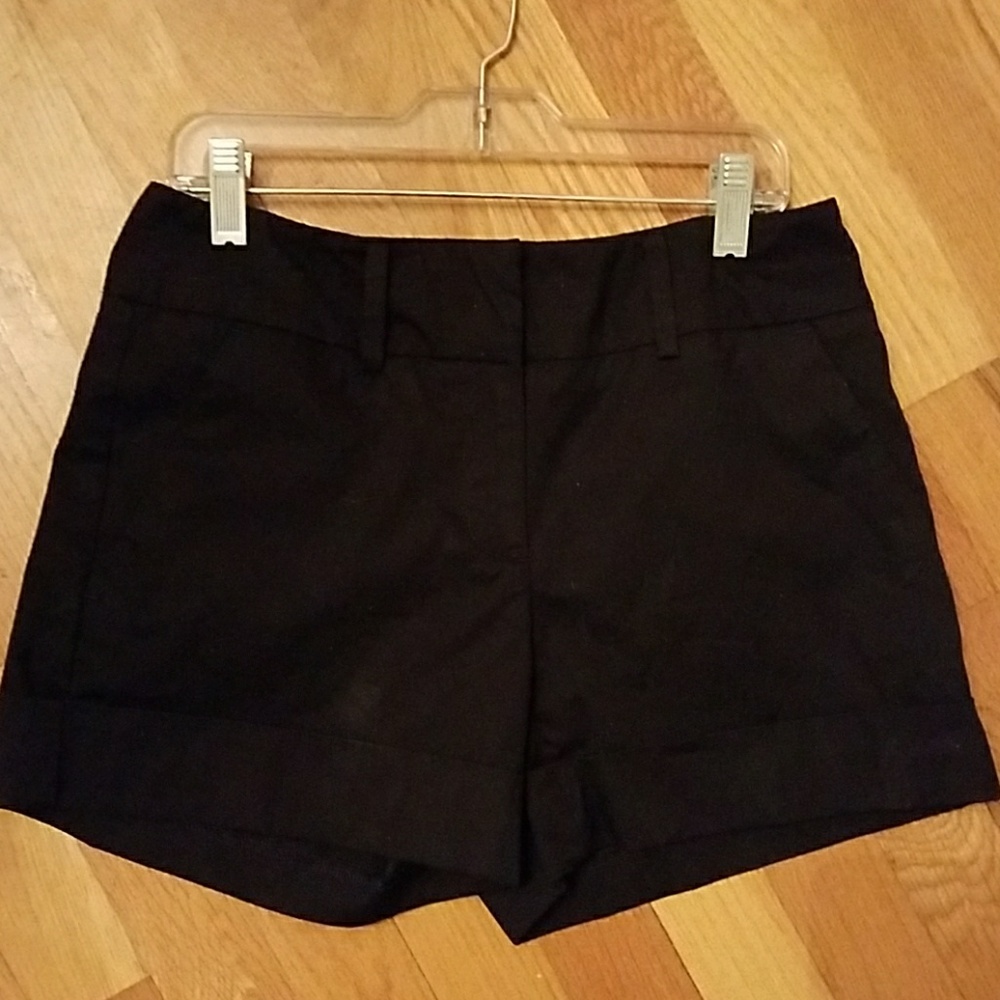 Black Cuffed Dress Shorts - Picture 2 of 6